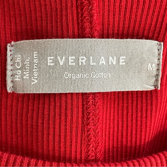 Everlane | Red The Ribbed Organic Cotton Mini Dress - Picture 6 of 7
